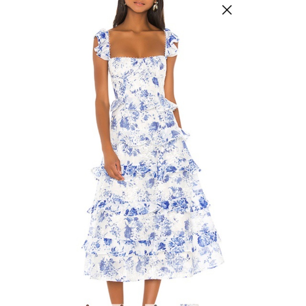 V. Chapman Maribelle Dress in French Blue floral
